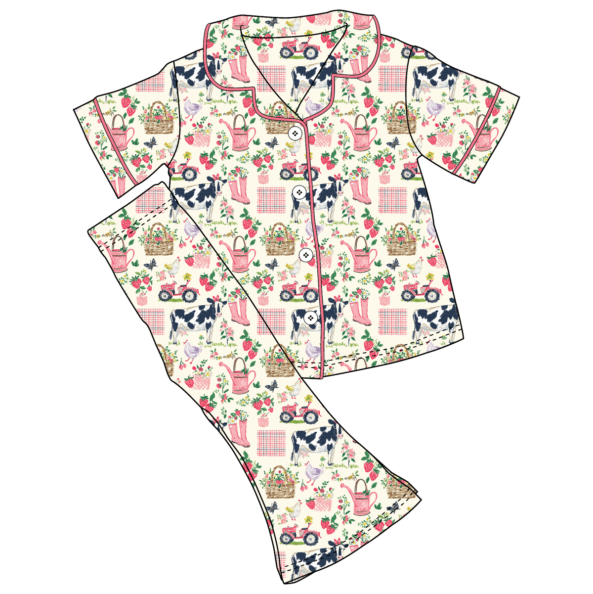 Kennedy Pink Farm Bamboo Girls Luxe Lounge Set (Pre-Order)