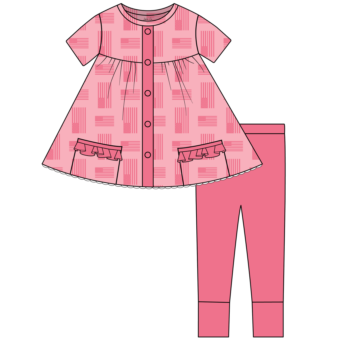 Kenzie Bamboo Short Sleeve Tunic + Legging Set (Pre-Order)