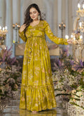 Smith Green Chinon Silk Digital Print Palazzo and Shrug Suit