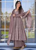 Onion Pink Pure Muslin digital print designer salwar suit