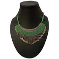 Latest design green threaded necklace for women, featuring handcrafted ethnic details.