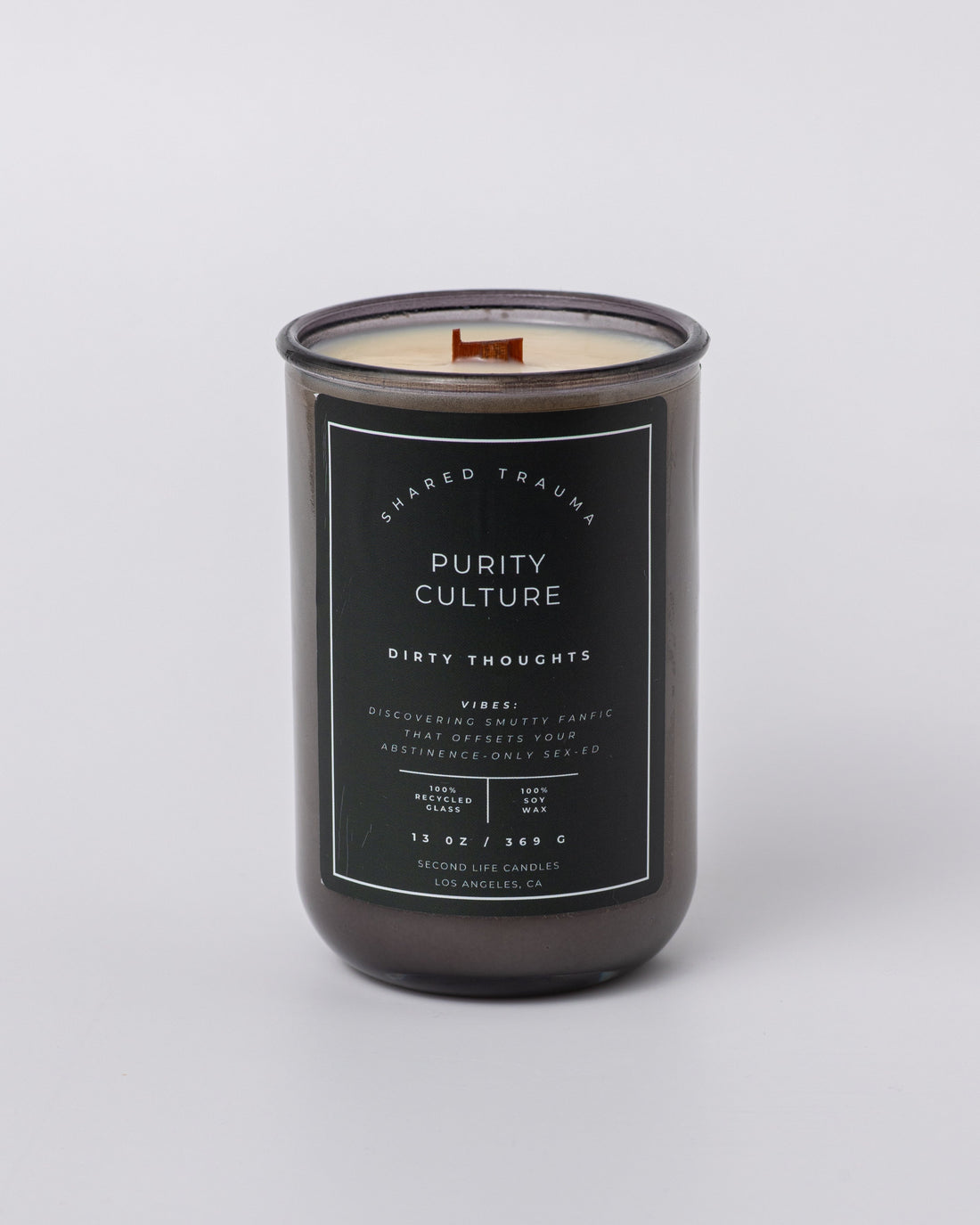 Shared Trauma Candles - Purity Culture - 13 Oz Crackling Wood Wick - Lavender & Smoked Vanilla