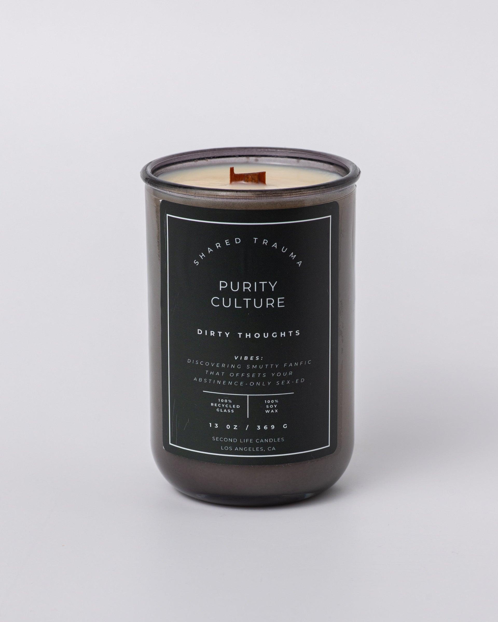 Shared Trauma Candles - Purity Culture - 13 Oz Crackling Wood Wick - Lavender & Smoked Vanilla