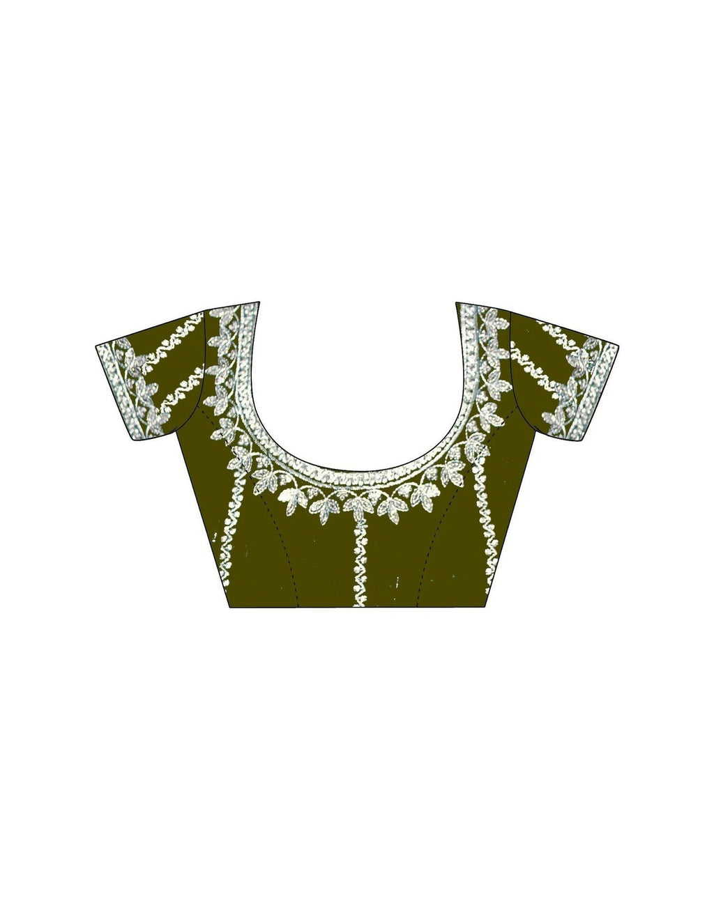 Olive Green Tissue Silk Saree with Sequence Embroidery
