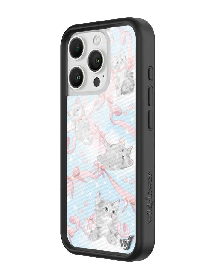 Kitten Around iPhone Case with Pink Bows and Feline Print - Image 6