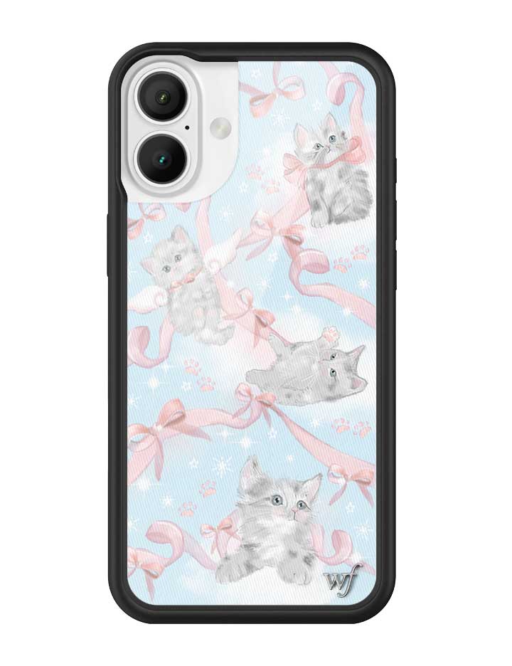 Kitten Around iPhone Case with Pink Bows and Feline Print - Image 3