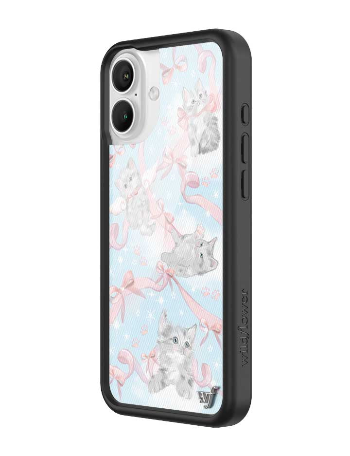 Kitten Around iPhone Case with Pink Bows and Feline Print - Image 4