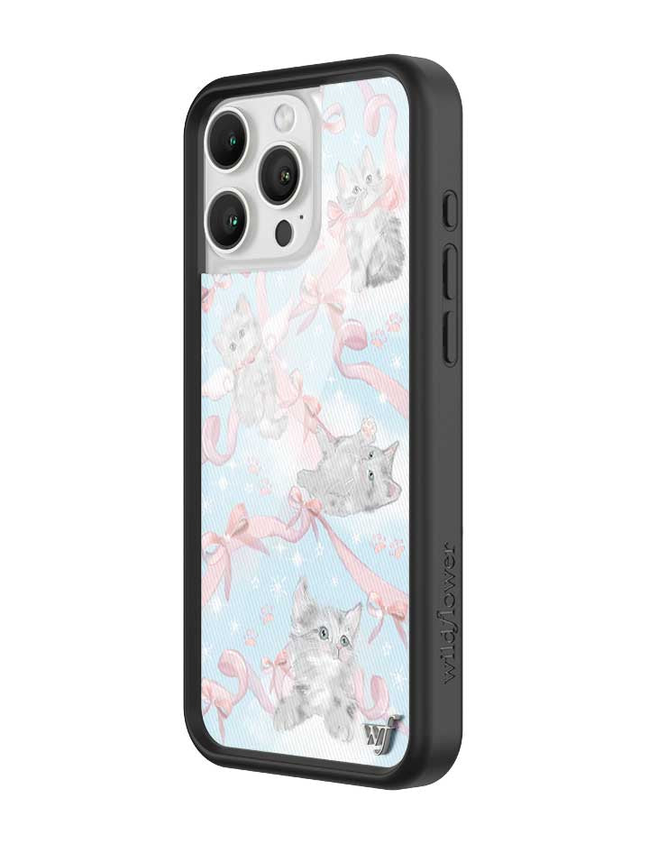 Kitten Around iPhone Case with Pink Bows and Feline Print - Image 2