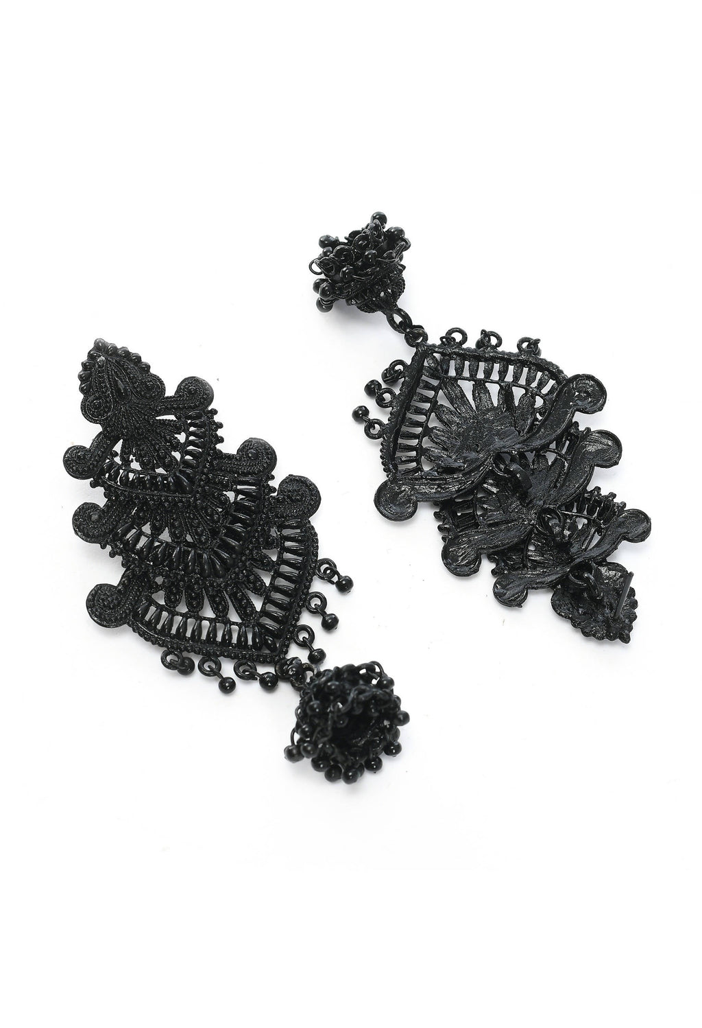 Johar Kamal Black Statement Earrings for Elegant Party Wear