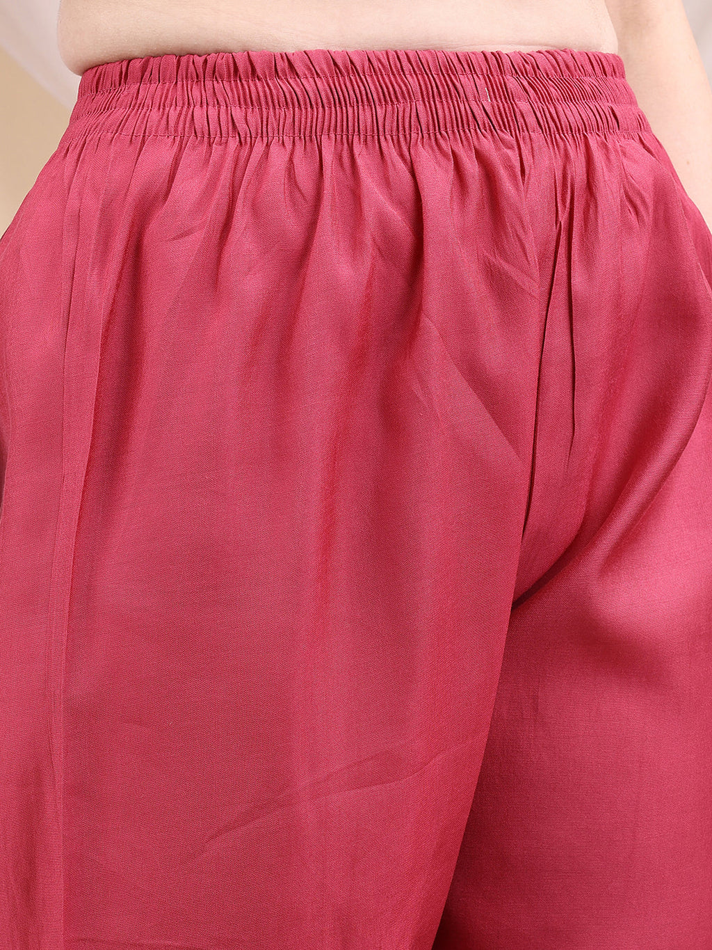 Pink Embroidered Chanderi Kurta Set with Printed Dupatta