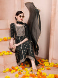 Multicolor Nayra cut embroidered kurta with matching pants and dupatta