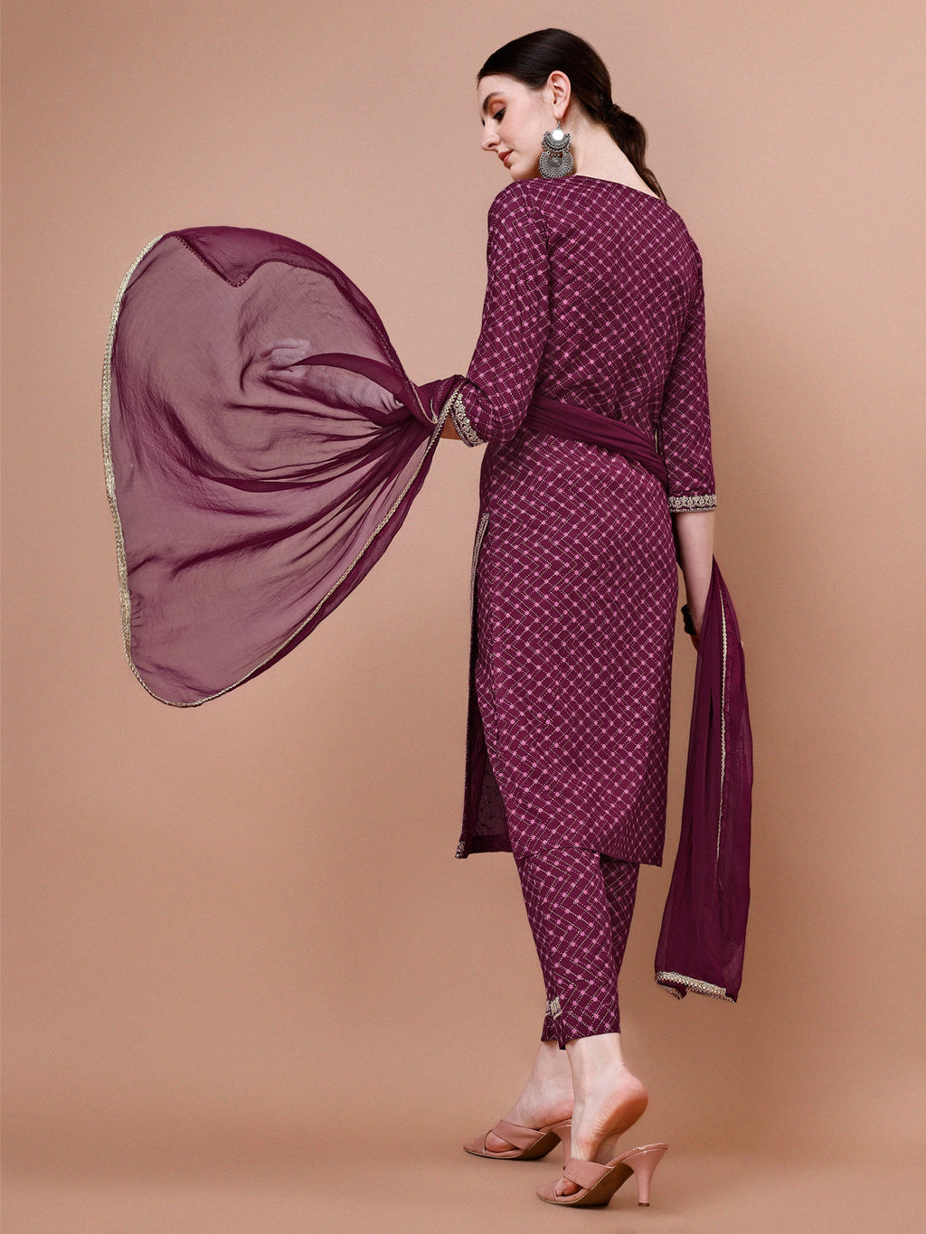 Printed and Embroidered Rayon Kurta Set with Pant and Dupatta