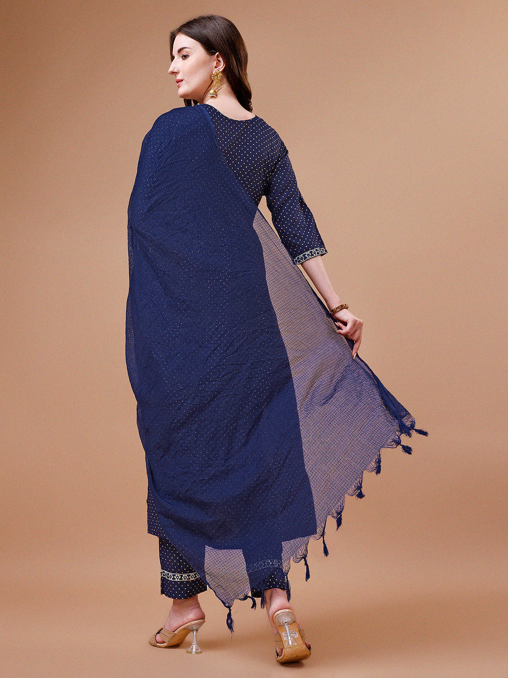 Multicolor Nyra Cut Embroidered Rayon Kurta with Pant and Dupatta