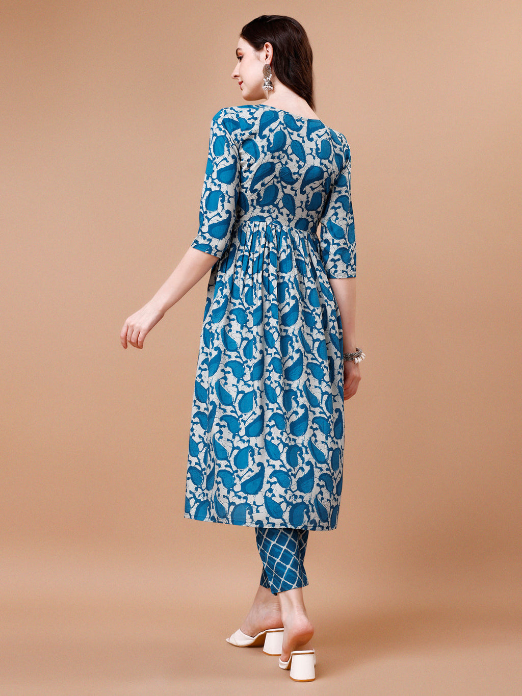 Embroidered Angrakha Anarkali Kurta Set with Pant and Dupatta