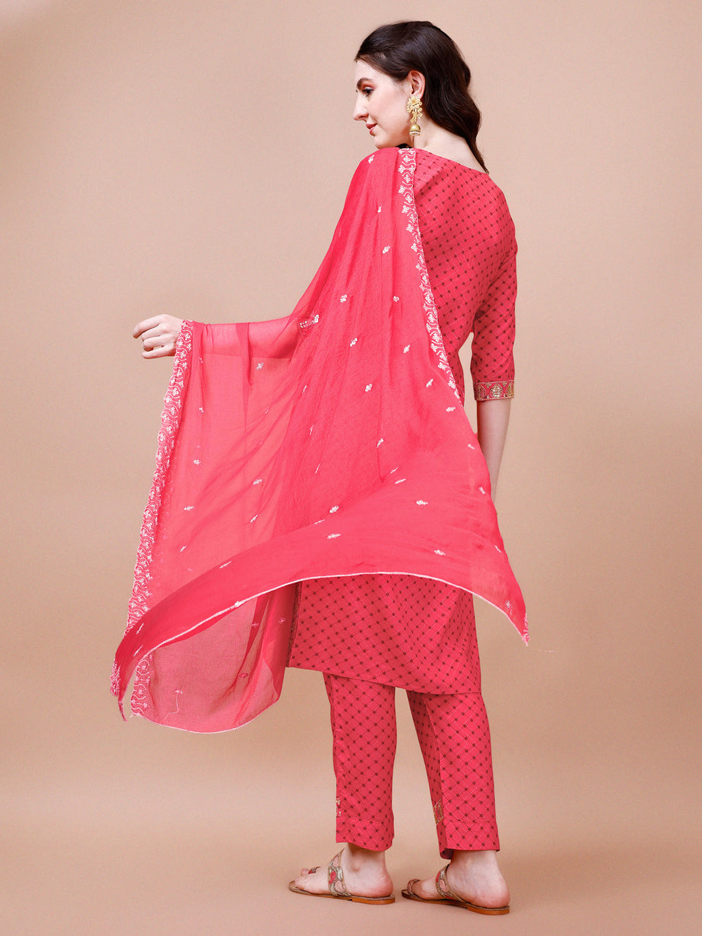 Embroidered and Quirky Printed Rayon Kurta Set