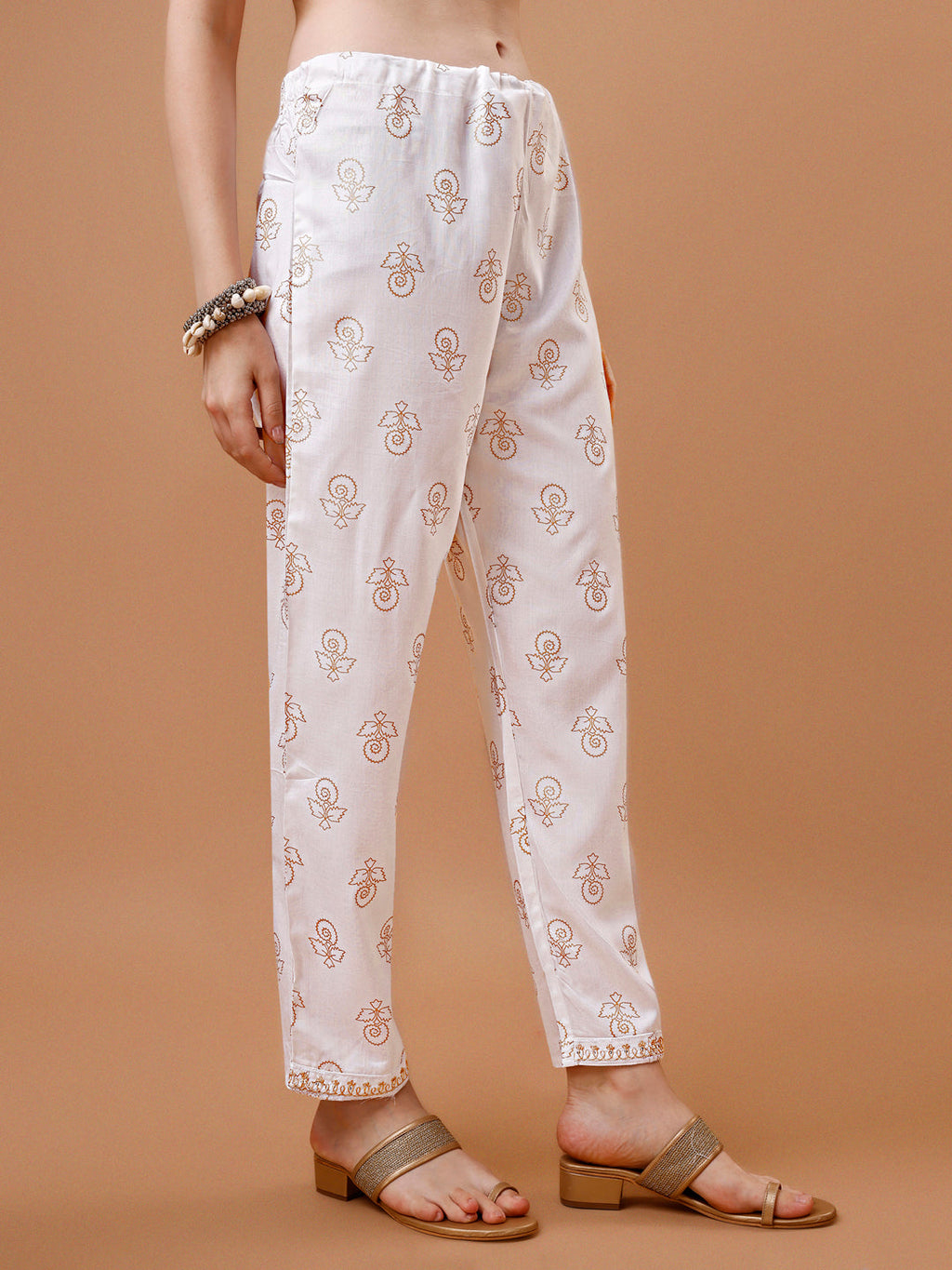 Multicolor Alia Cut Embroidered and Printed Kurta Set