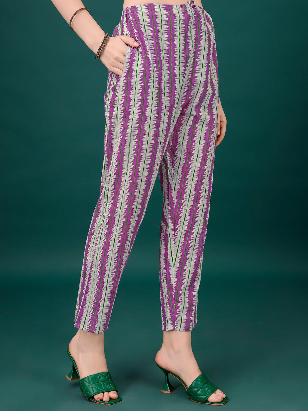 Multicolor Printed Angrakha Style Kurta Set with Dupatta