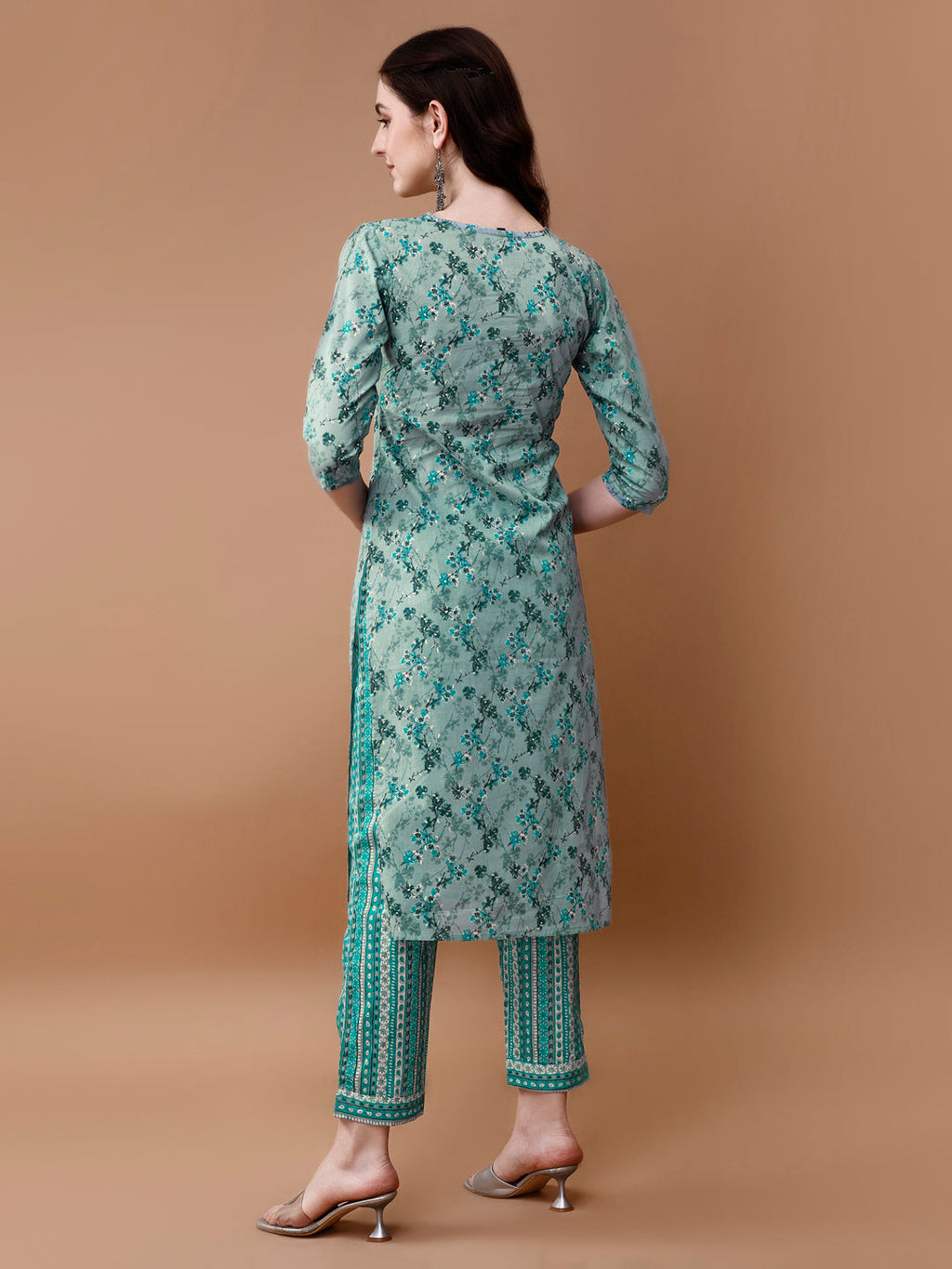 Multicolor Embroidered Floral Kurta Set with Pant and Dupatta