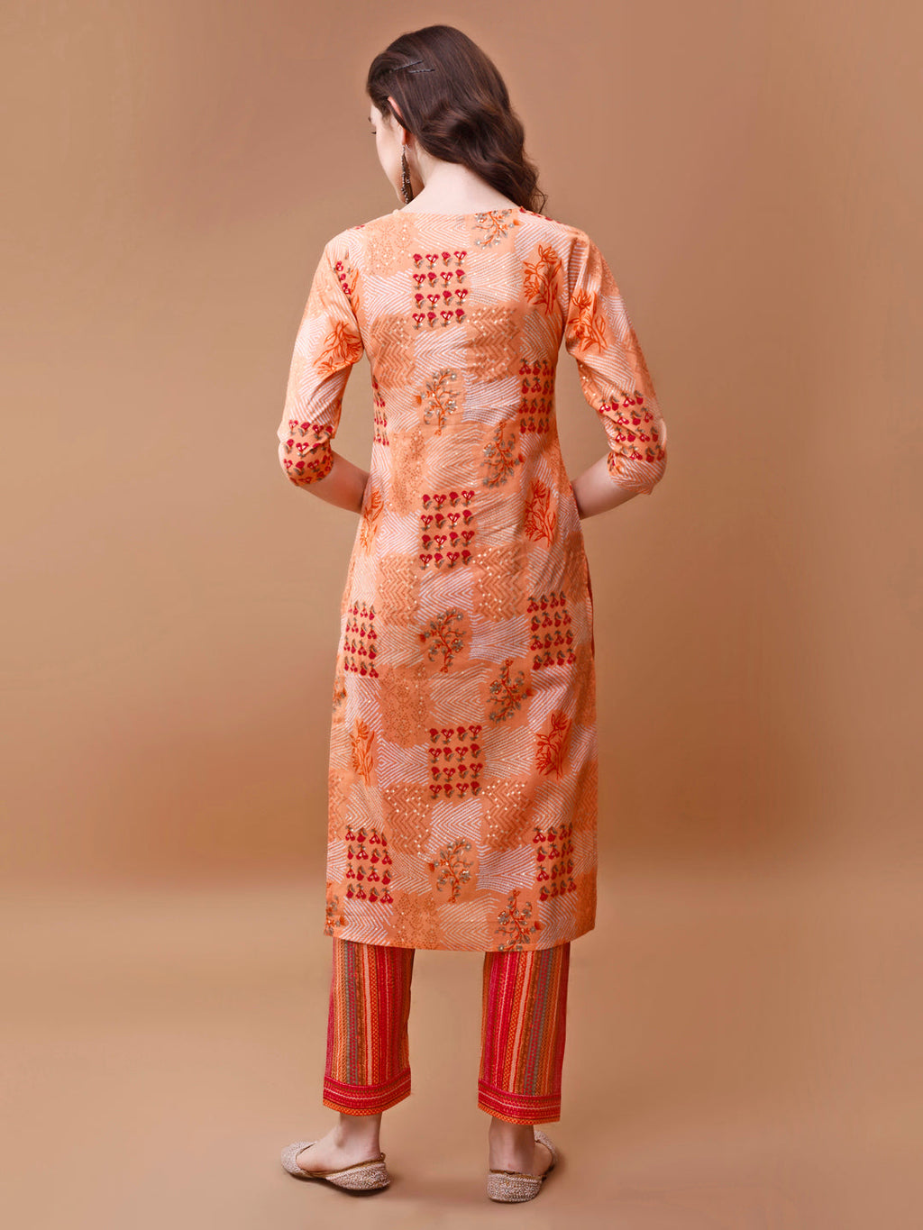 Multicolor Floral Embroidered Rayon Kurta Set with Pant & Dupatta