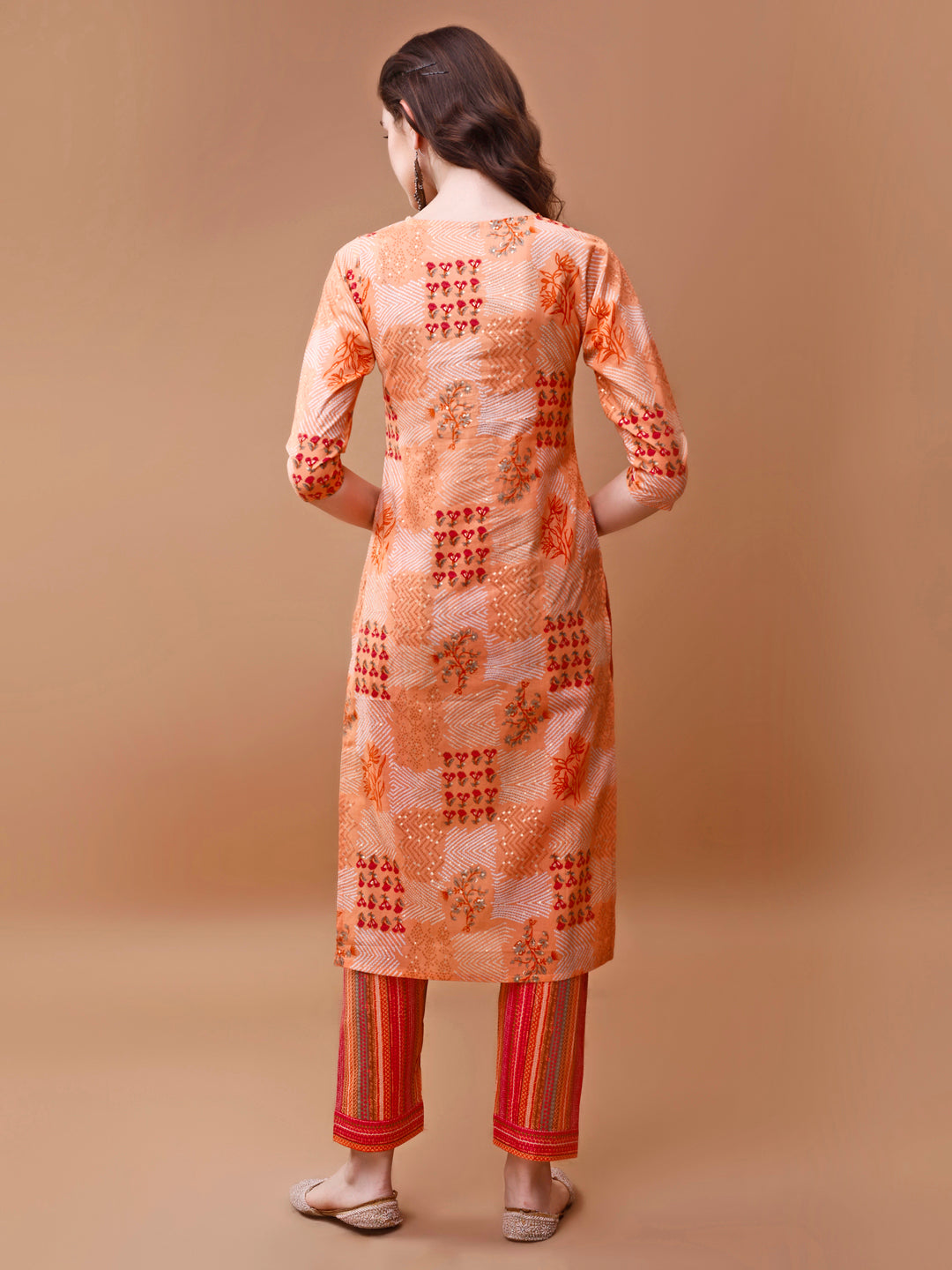 Multicolor Floral Embroidered Rayon Kurta Set with Pant & Dupatta