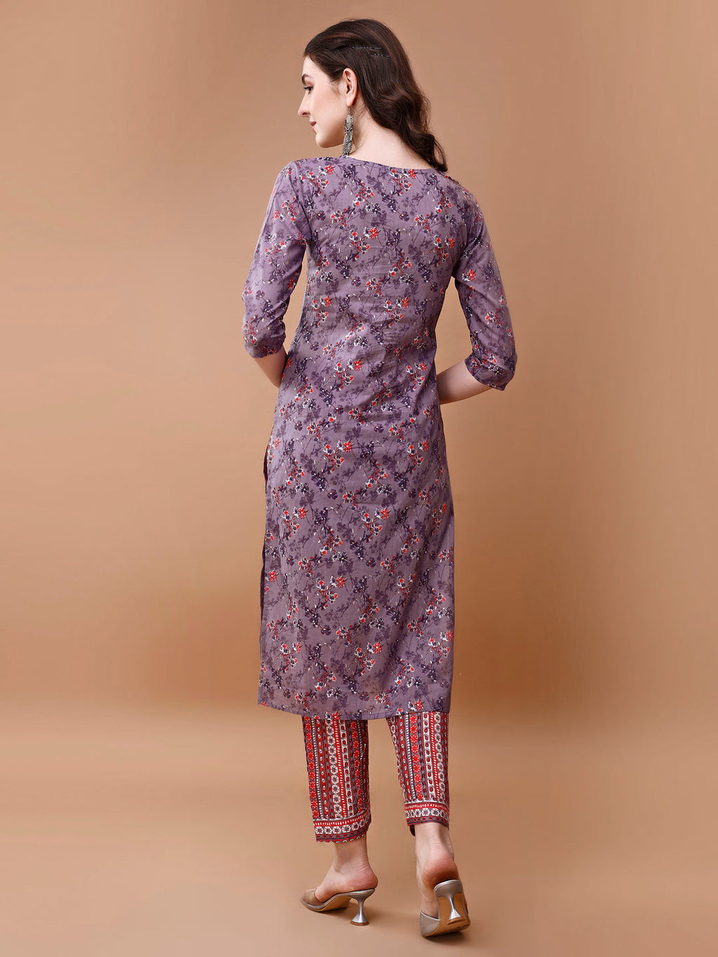Multicolor Floral Embroidered Rayon Kurta Set with Dupatta