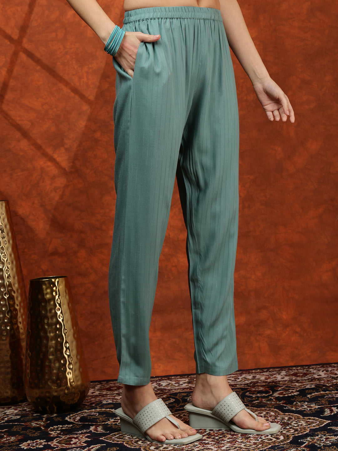 Floral Embroidered Tie Up Neck Kurta Set with Pant and Dupatta