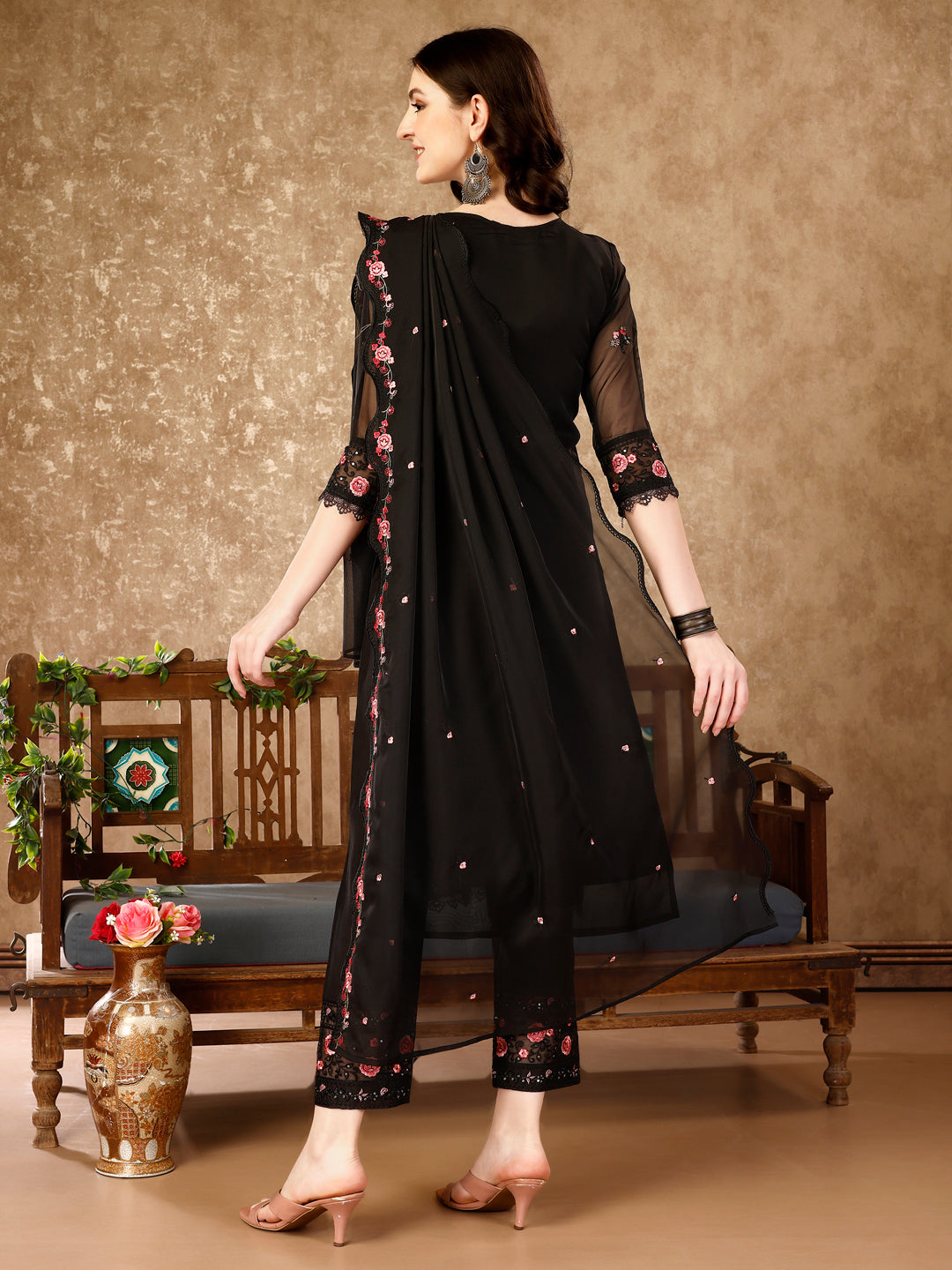Premium Luxury Pakistani Embroidered Kurta Set, Multicolor