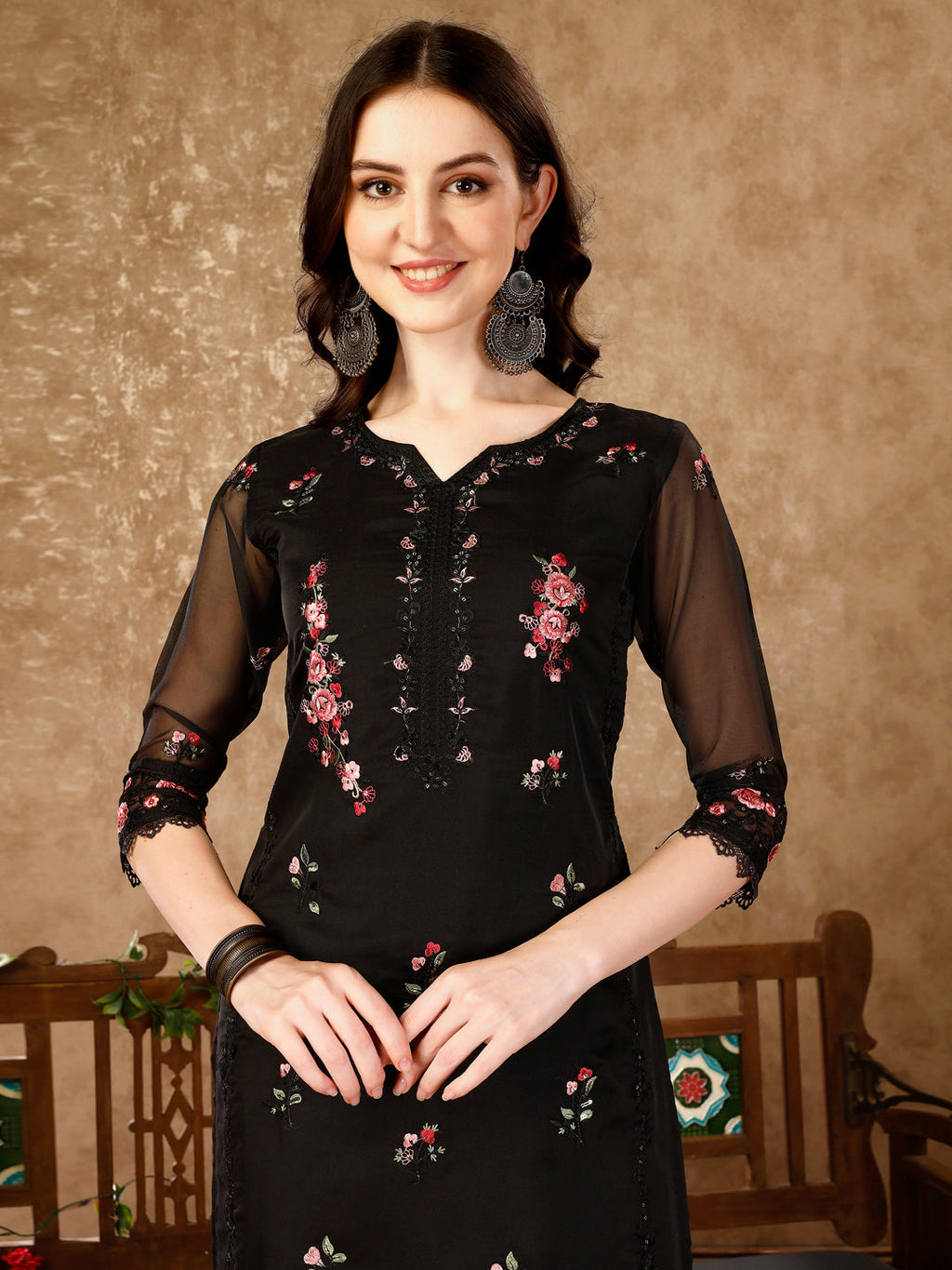 Premium Luxury Pakistani Embroidered Kurta Set, Multicolor
