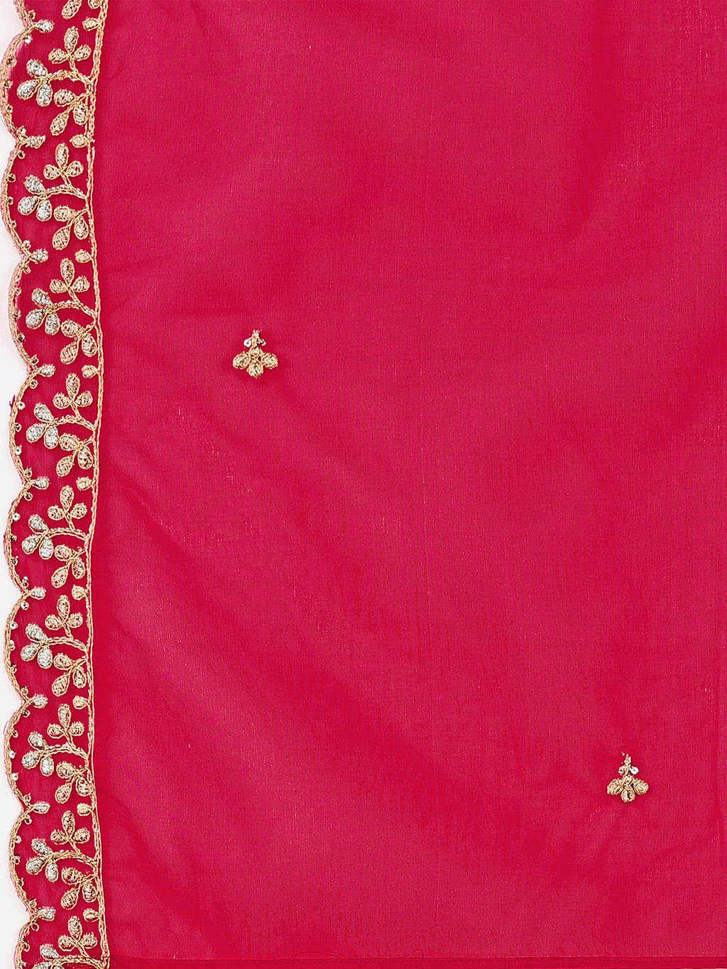 Pink Embroidered Chanderi Kurta Set with Pant and Dupatta
