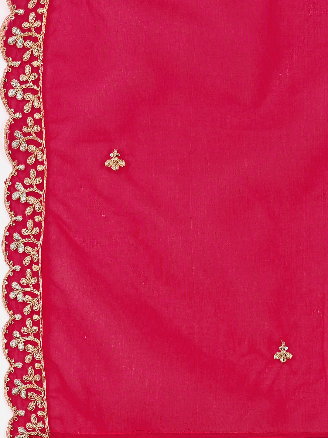 Pink Embroidered Chanderi Kurta Set with Pant and Dupatta