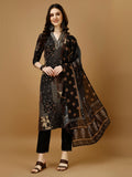 Multicolor printed kurta set with intricate hand embroidery details