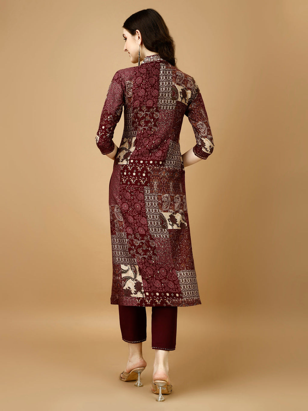 Multicolor Hand Embroidered Printed Kurta Set with Dupatta