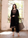 Premium multicolor embroidered rayon kurta with matching pants and embroidered organza dupatta