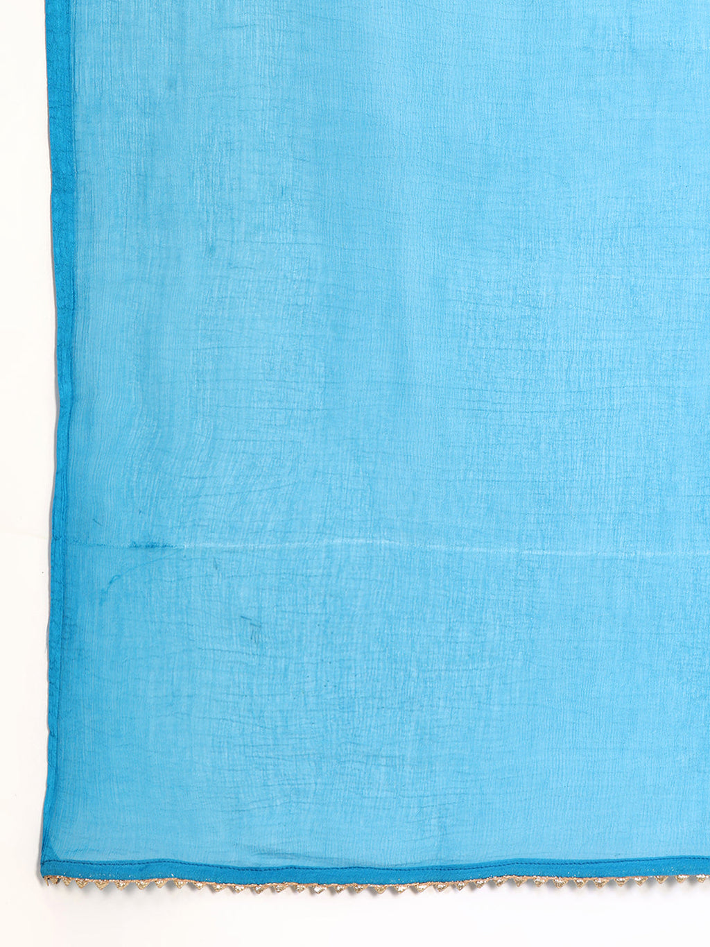 Blue Leheriya Printed Kurta with Pant and Dupatta Set