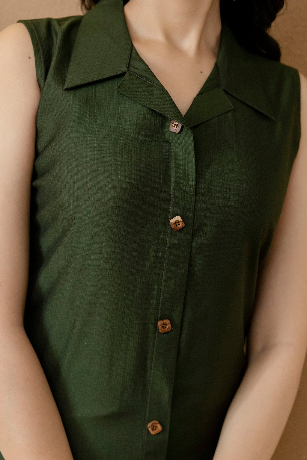 Bottle-Green Shirt Style Kurta with Palazzo Set in Silk-Blend
