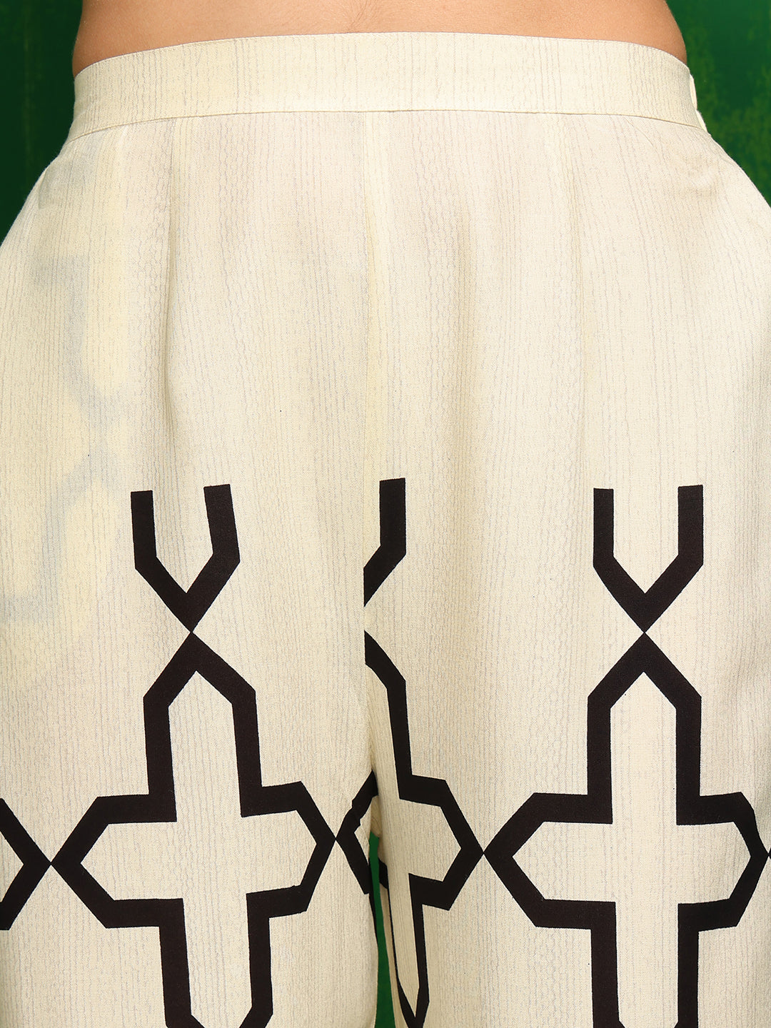 Cream Printed Co-Ord Set with Shirt and Palazzo - Versatile Style