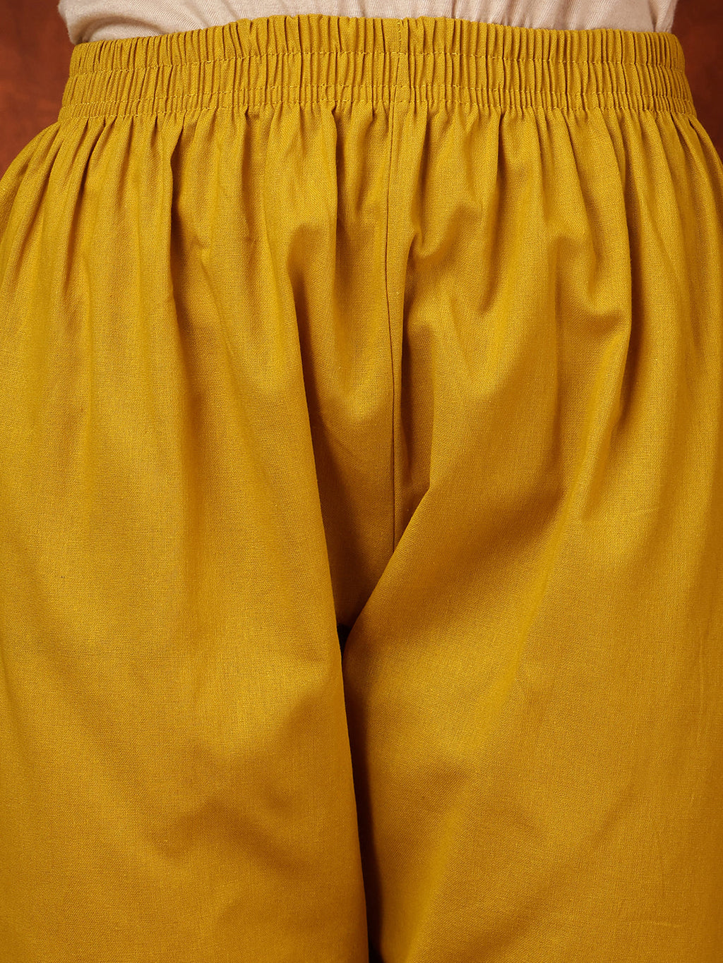 Mustard Placement Floral Front Buttoned Kurta and Pant Set