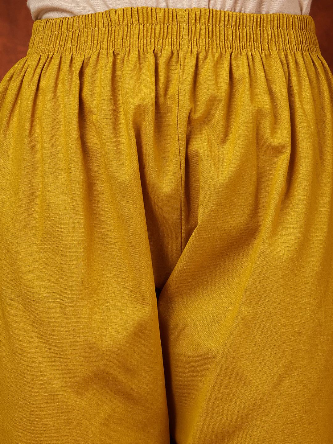 Mustard Placement Floral Front Buttoned Kurta and Pant Set