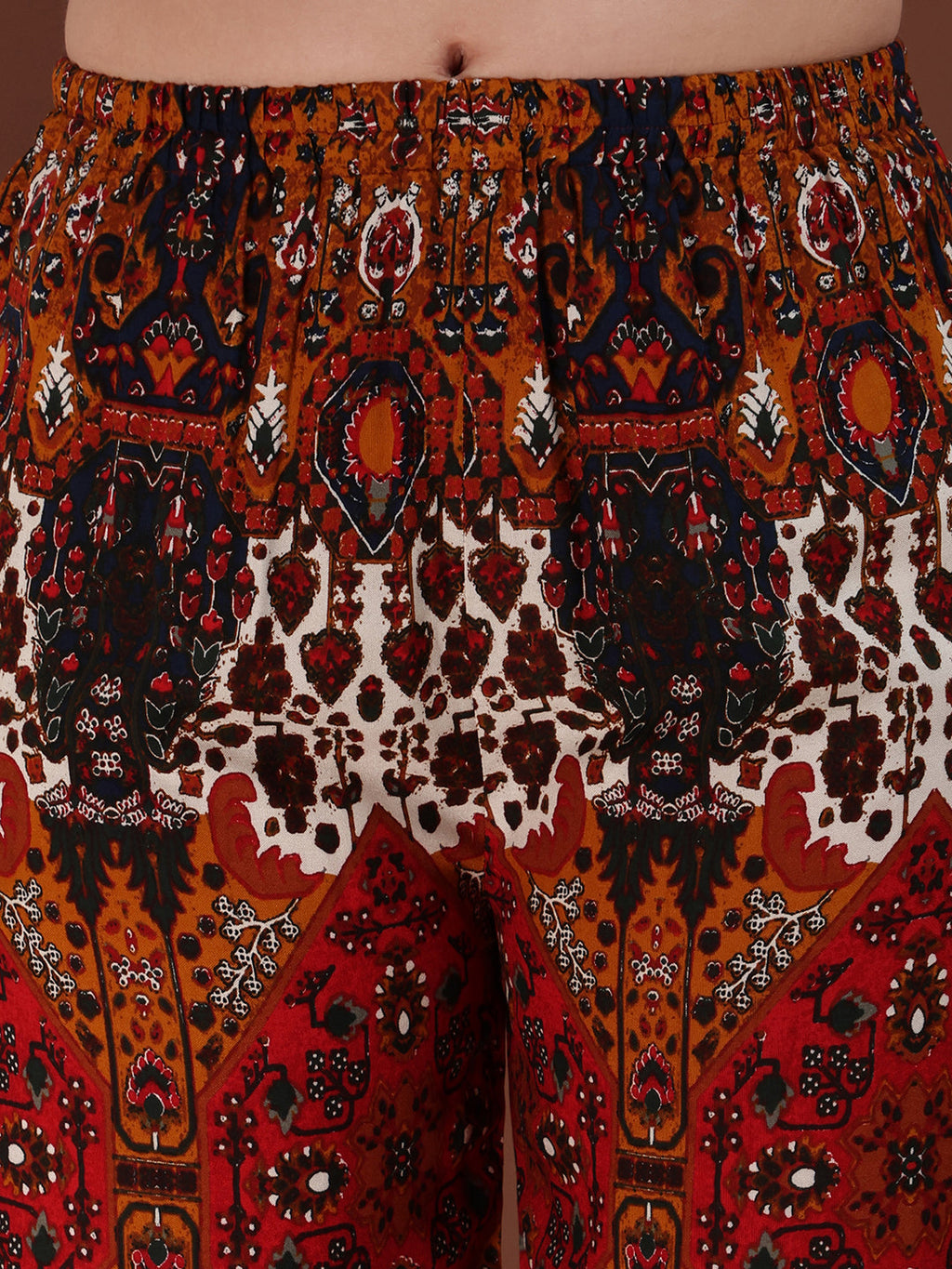 Multicolor Floral and Geometrical Printed Tunic and Palazzo Set