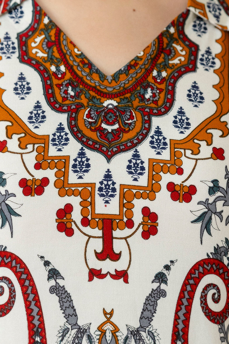 Multicolor Paisley and Ethnic Motif Printed Kurta with Palazzo