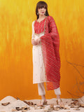 White Chanderi Kurta featuring sequined embroidery and applique patches
