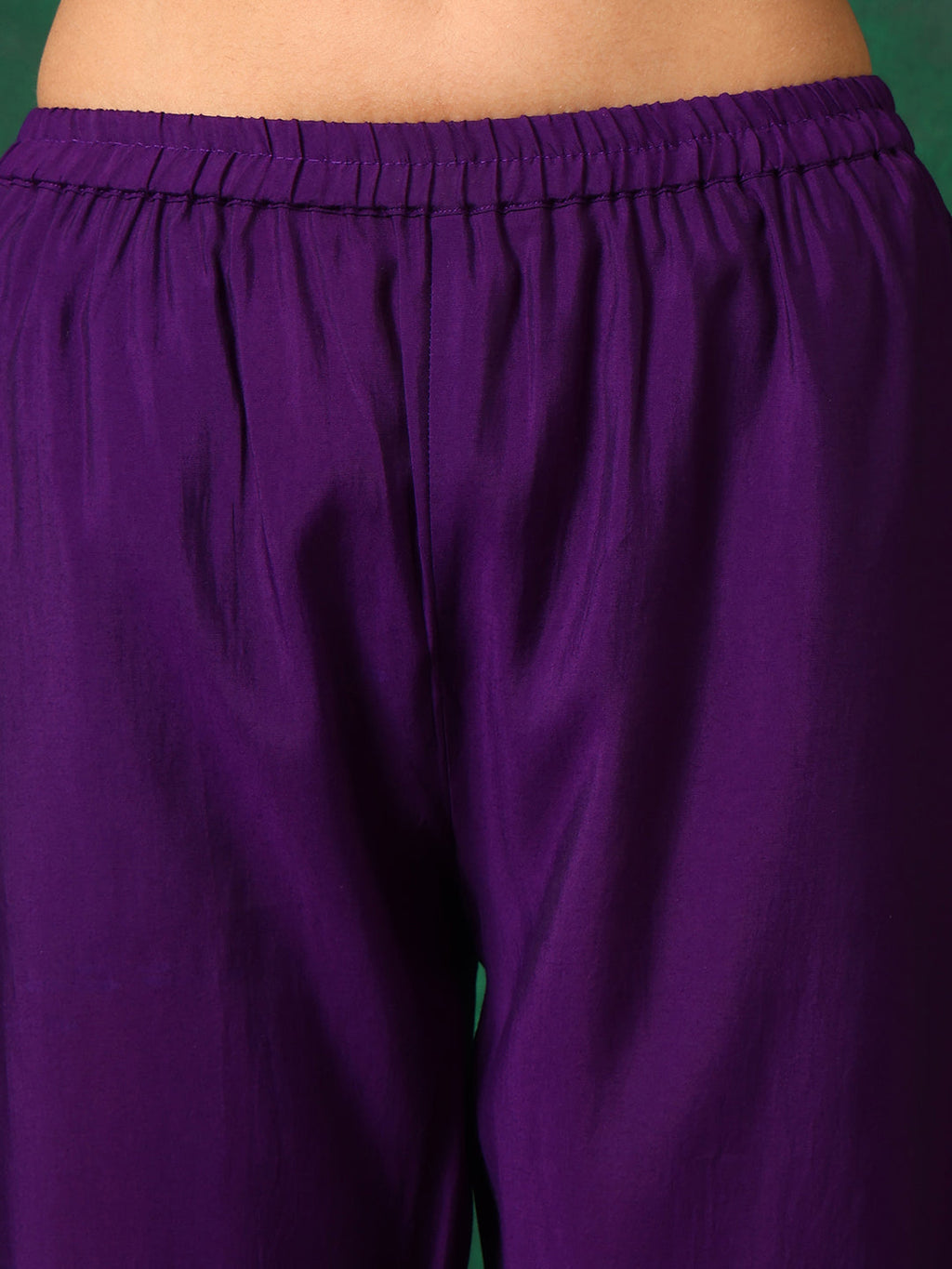Purple Chanderi Embroidered Kurta Set with Dupatta