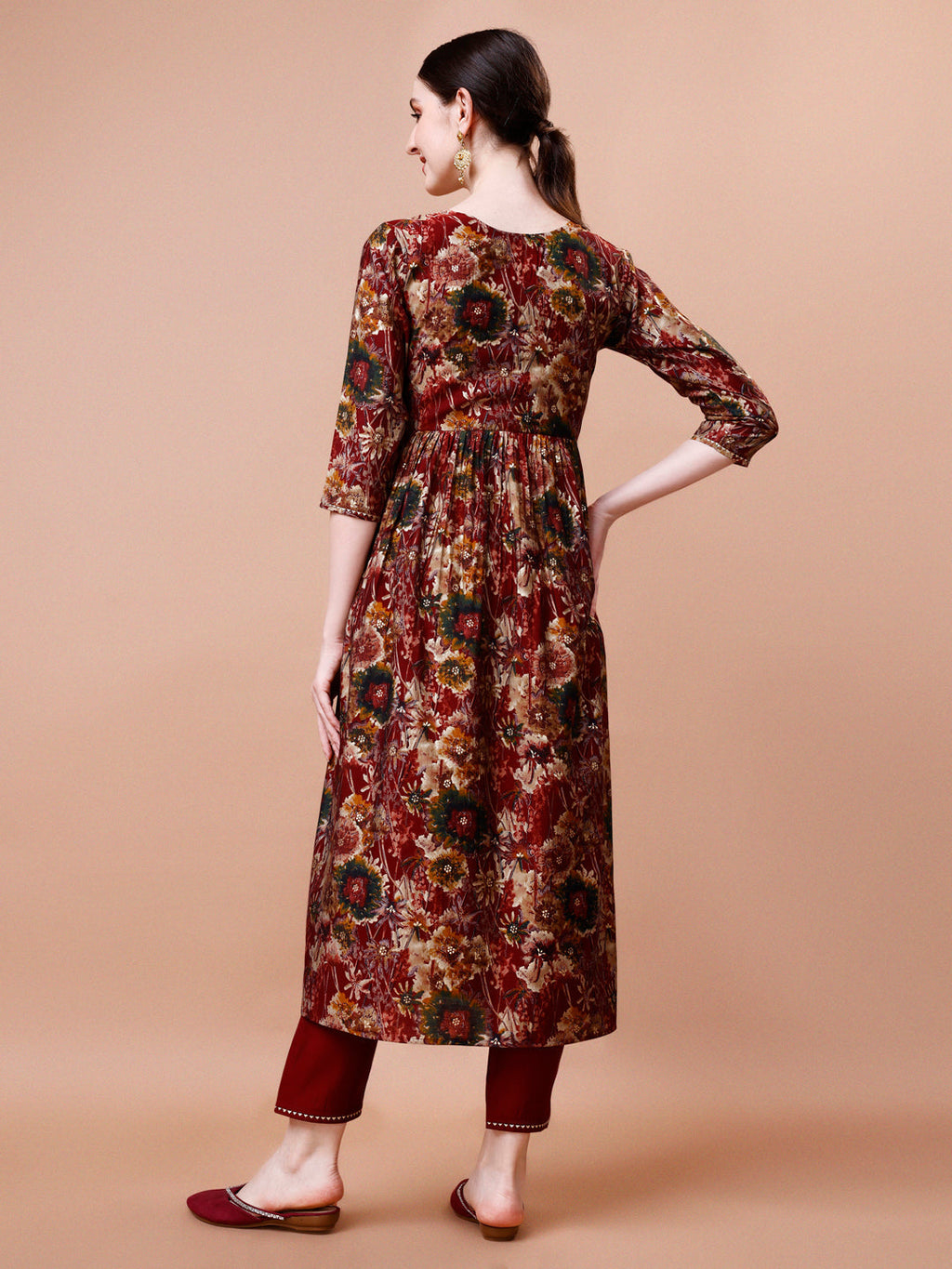 Alia Cut Printed & Embroidered Kurta Set with Pant and Dupatta