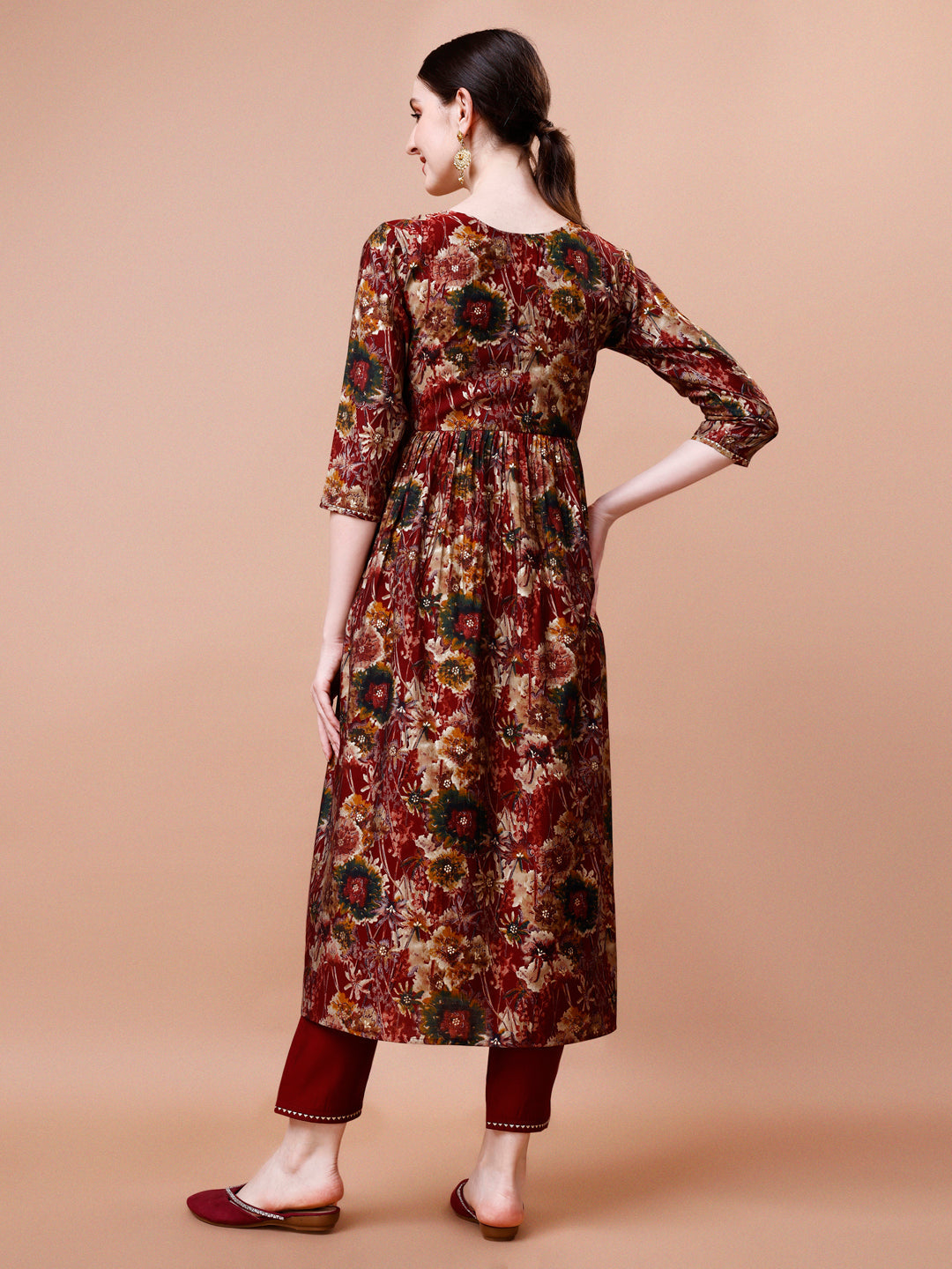 Alia Cut Printed & Embroidered Kurta Set with Pant and Dupatta
