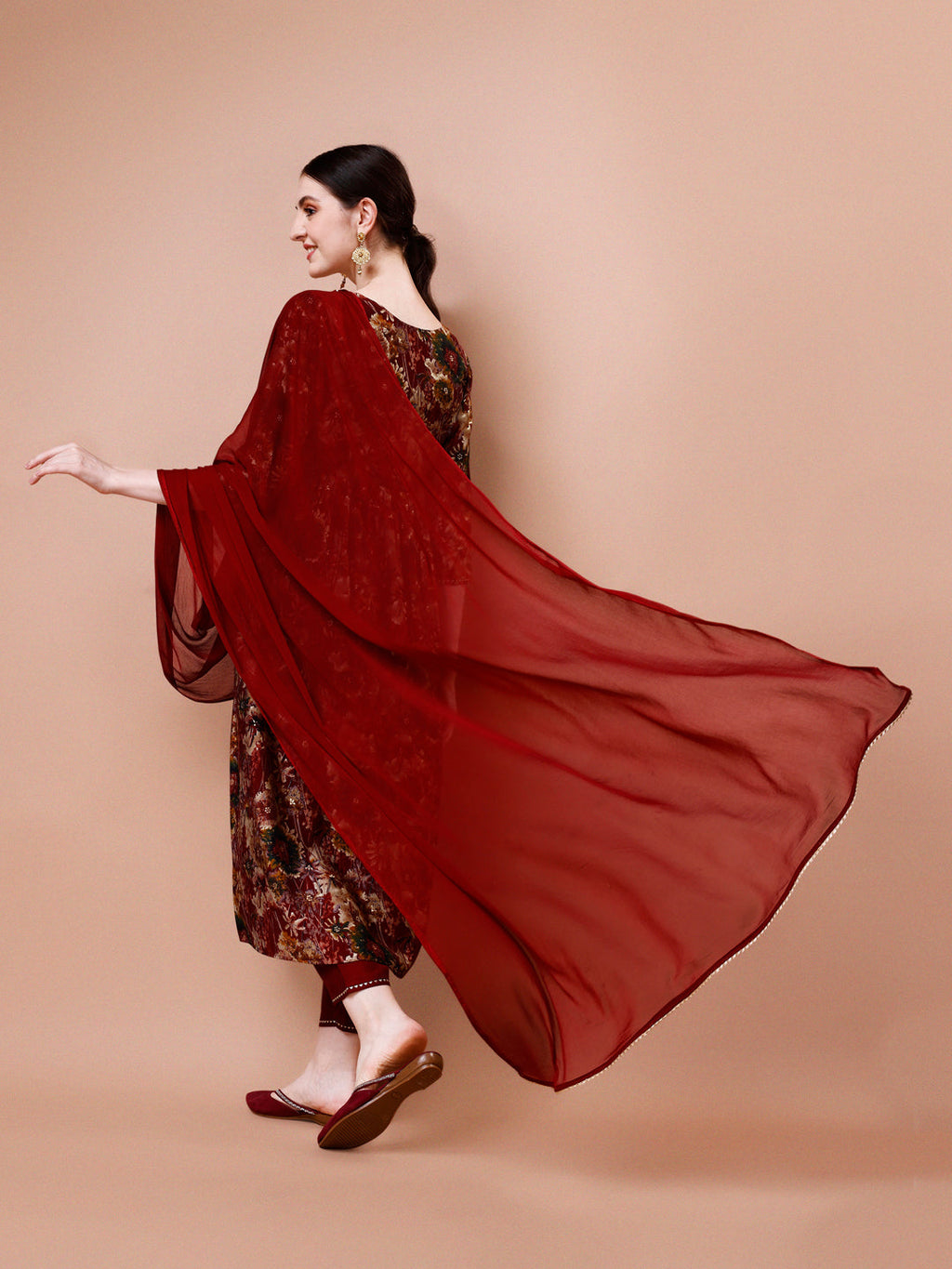 Alia Cut Printed & Embroidered Kurta Set with Pant and Dupatta