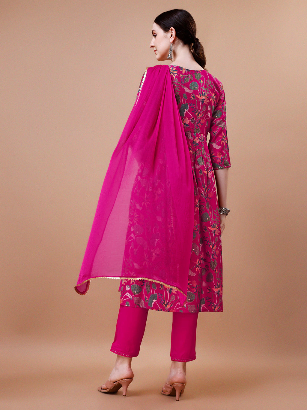Alia Cut Floral Printed Kurta Set with Embroidery