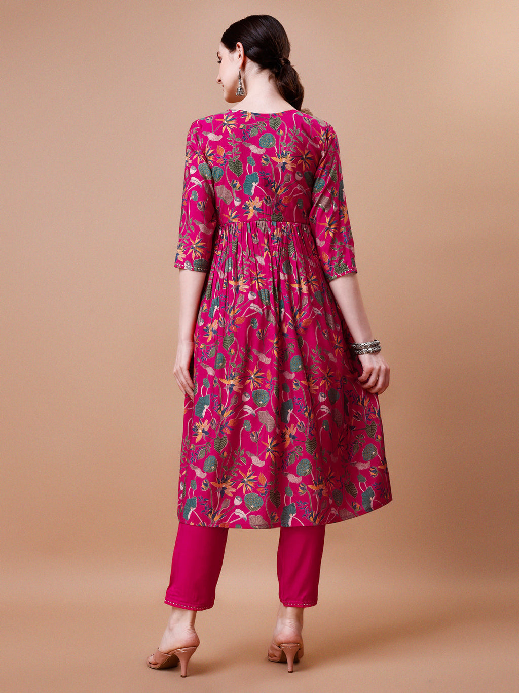 Alia Cut Floral Printed Kurta Set with Embroidery