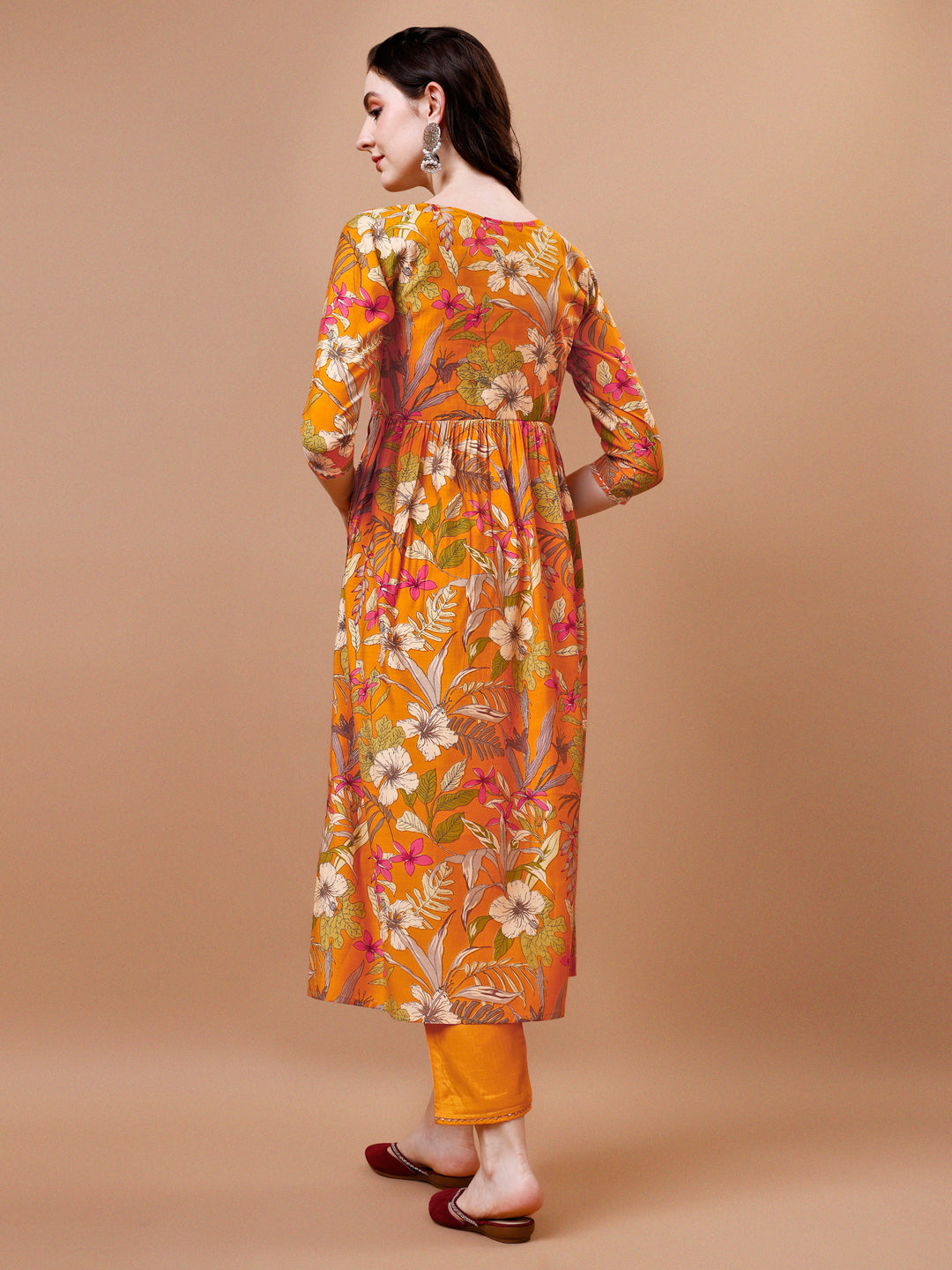 Multicolor Alia Cut Floral Printed Kurta Set with Dupatta