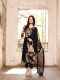 Multicolor Alia Cut Rayon Kurta with embroidery, floral print, pants, and dupatta