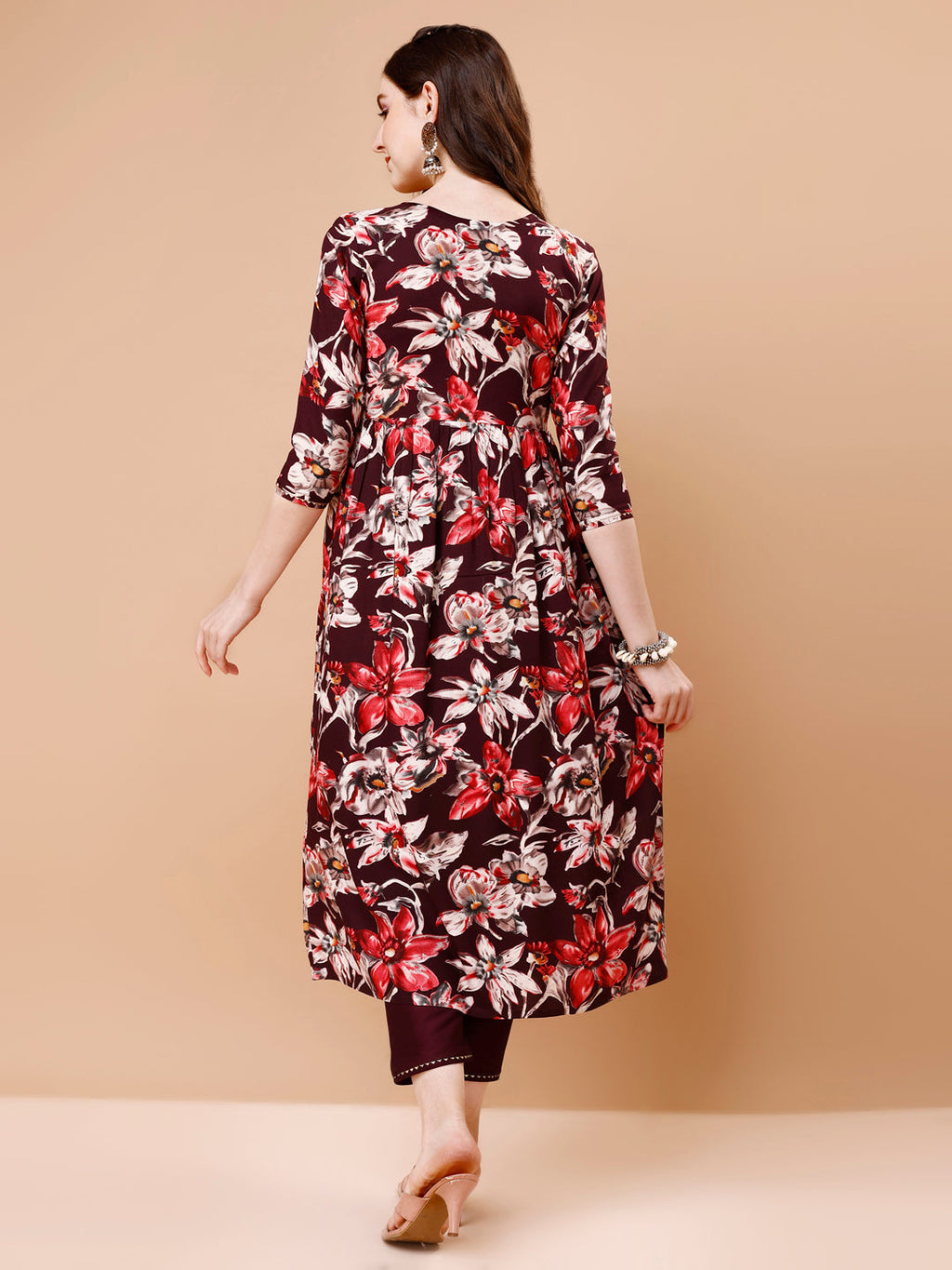 Rayon Alia Cut Floral Embroidered Kurta Set with Dupatta